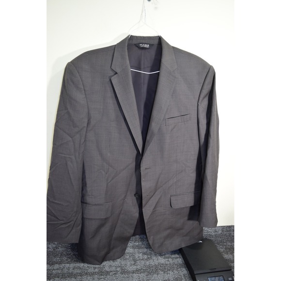 Jos A Bank MENS 43R Brown Plaid Two Button Blazer Sport Coat Suit Jacket Wool - Picture 1 of 14